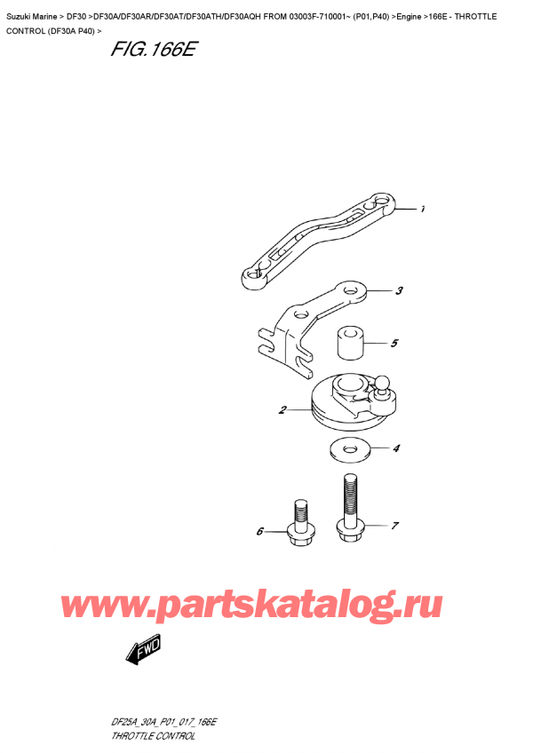 ,   ,  DF30A S FROM 03003F-710001~ (P01)   2017 ,   (Df30A P40) - Throttle  Control  (Df30A  P40)