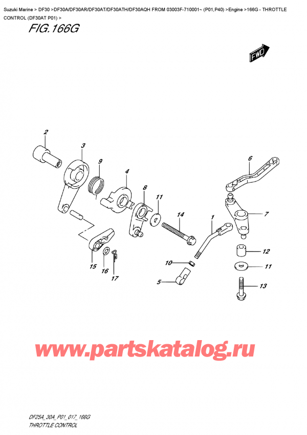  ,   , SUZUKI DF30A TS / TL FROM 03003F-710001~ (P01) ,   (Df30At P01) / Throttle  Control  (Df30At  P01)