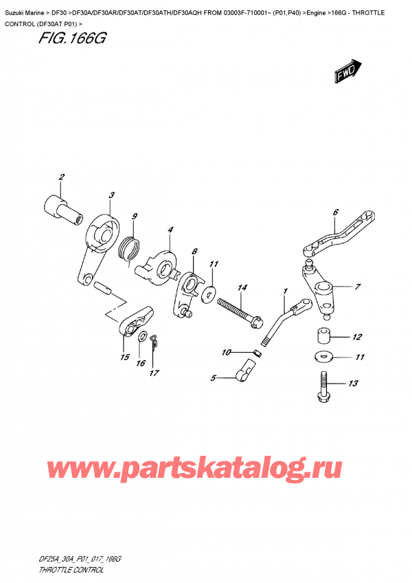  ,  , Suzuki DF30A TS / TL FROM 03003F-710001~ (P01) ,   (Df30At P01) / Throttle  Control  (Df30At  P01)