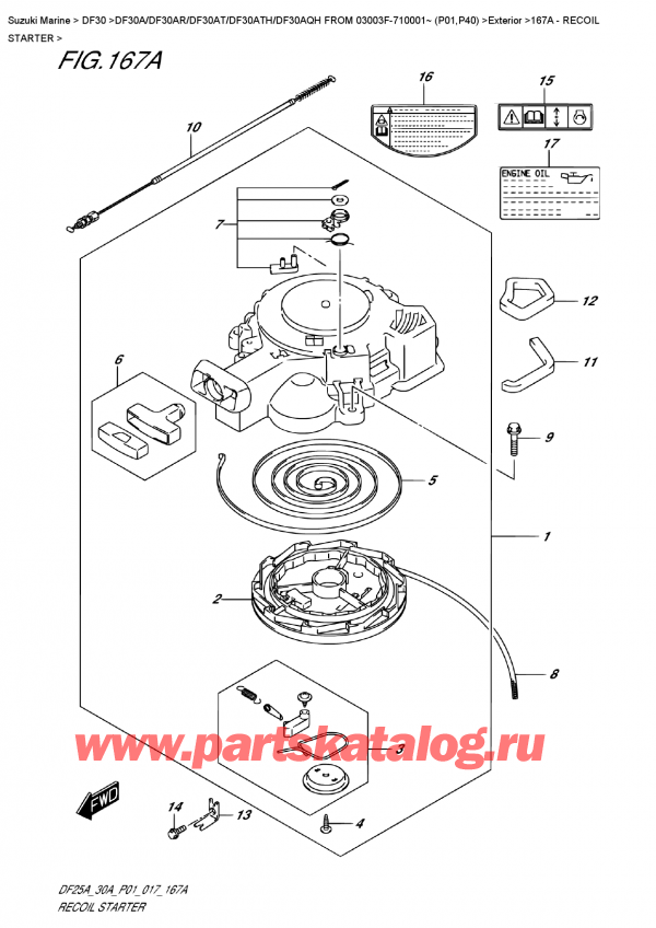 ,   , Suzuki DF30A RS / RL FROM 03003F-710001~ (P01) , Recoil  Starter -  