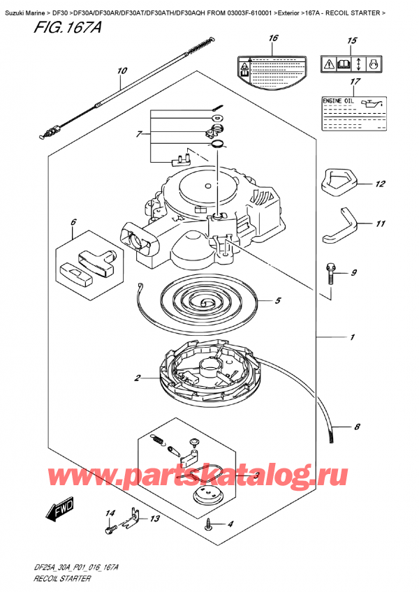   ,   , SUZUKI Suzuki DF30A ATS / ATL FROM  03003F-610001,   - Recoil  Starter