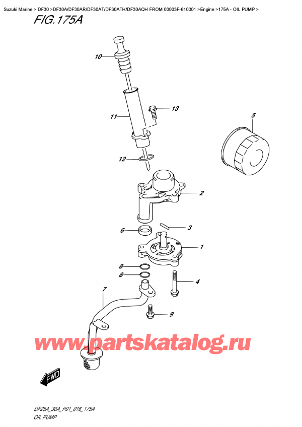   ,    , Suzuki DF30A ARS / ARL FROM 03003F-610001 P01 2016, Oil  Pump