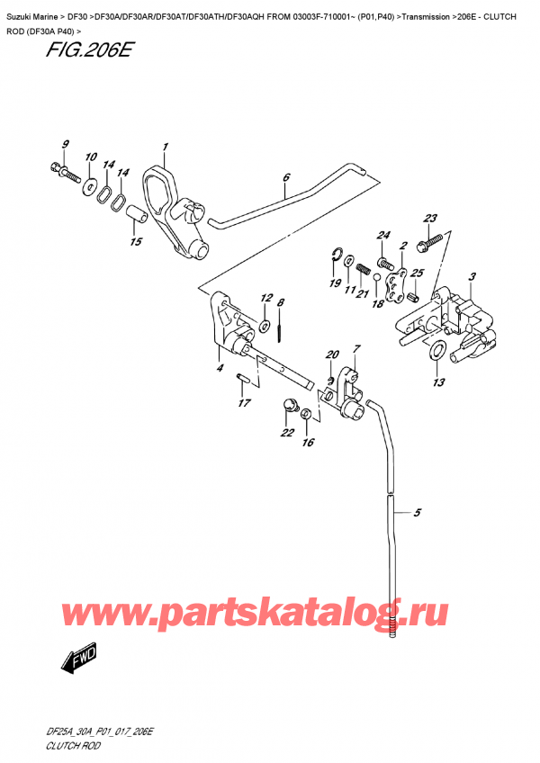  ,  , SUZUKI DF30A S FROM 03003F-710001~ (P01)   2017 , Clutch  Rod  (Df30A  P40)