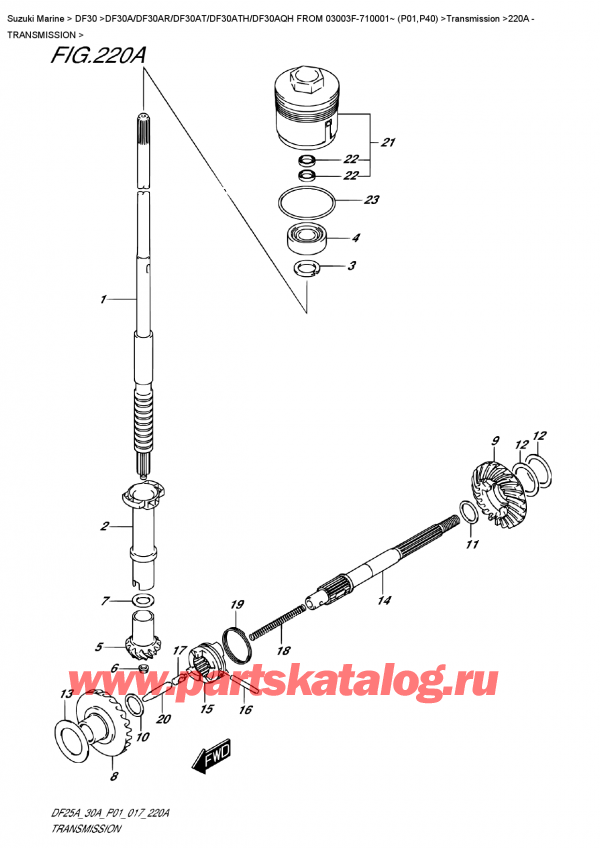  ,    , Suzuki DF30A S FROM 03003F-710001~ (P01)   2017 , Transmission