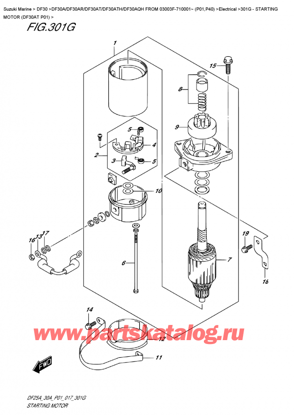 ,  , SUZUKI DF30A TS / TL FROM 03003F-710001~ (P01)   2017 , Starting  Motor  (Df30At  P01) -   (Df30At P01)