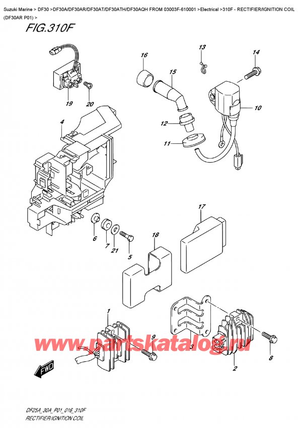 ,   , Suzuki DF30A ARS / ARL FROM 03003F-610001 P01 2016  2016 ,  /   (Df30Ar P01) / Rectifier/ignition  Coil  (Df30Ar  P01)