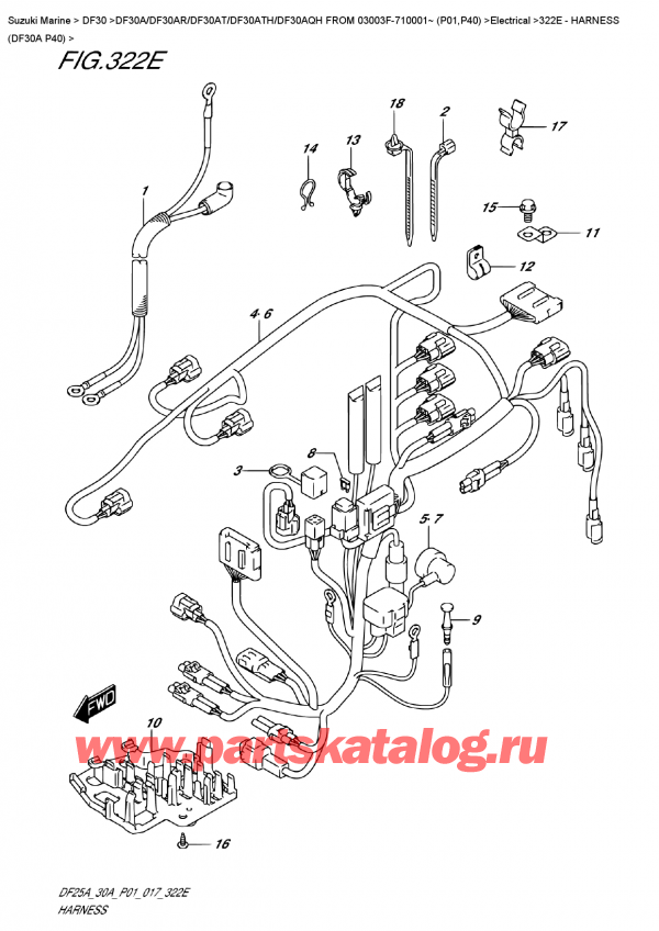 ��������� ������������ ��������, �� �������� �����, Suzuki DF30A S FROM 03003F-710001~ (P01) , ���� �������� (Df30A P40)