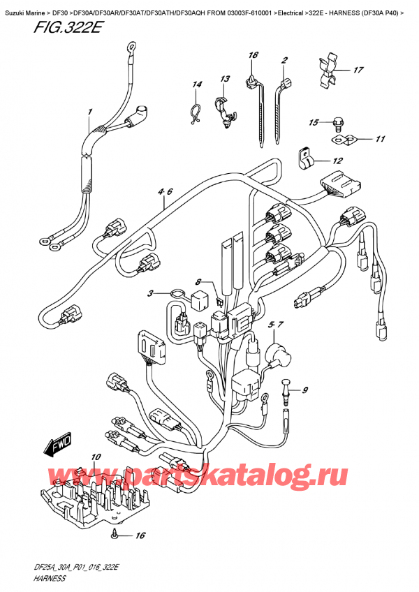  ,  ,  Suzuki DF30A S / L FROM 03003F-610001 (P40) - 2016,   (Df30A P40) / Harness  (Df30A  P40)