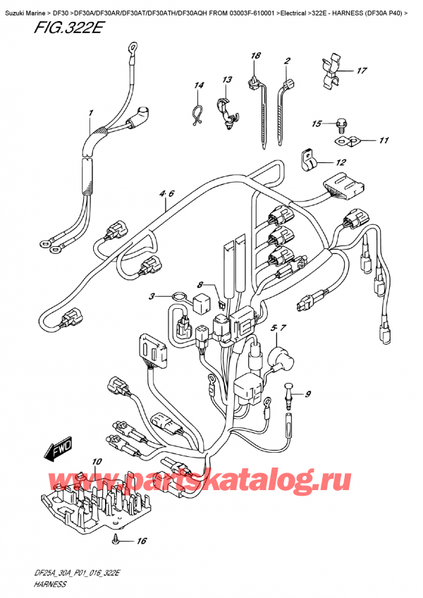   ,    , Suzuki Suzuki DF30A S / L FROM 03003F-610001 (P40) - 2016  2016 , Harness  (Df30A  P40) /   (Df30A P40)