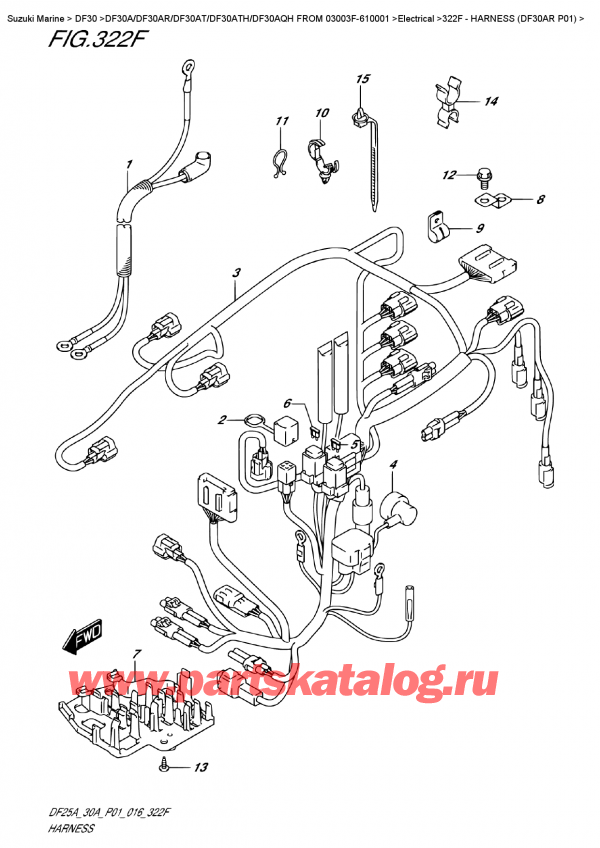 �������������, �� ��������� ���������, Suzuki DF30A ARS / ARL FROM 03003F-610001 P01 2016, ���� �������� (Df30Ar P01) / Harness  (Df30Ar  P01)