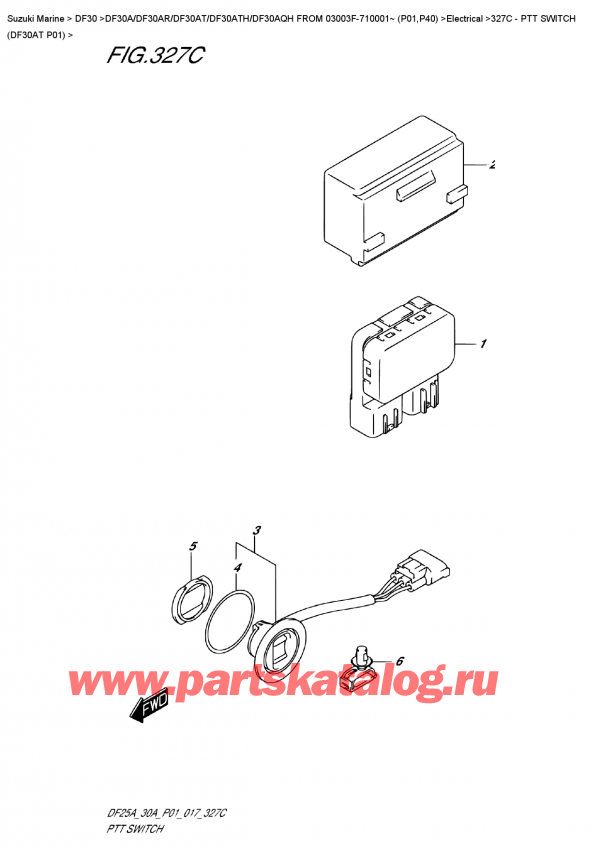  ,    , Suzuki DF30A TS / TL FROM 03003F-710001~ (P01) , Ptt  Switch  (Df30At  P01) /   (Df30At P01)