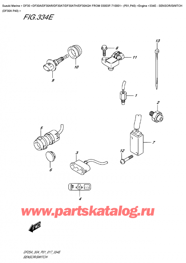  , , Suzuki DF30A S FROM 03003F-710001~ (P01) , Sensor/switch  (Df30A  P40) /    (Df30A P40)