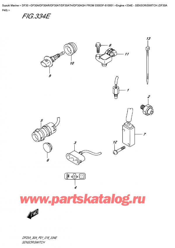  ,   , SUZUKI Suzuki DF30A S / L FROM 03003F-610001 (P40) - 2016,    (Df30A P40)