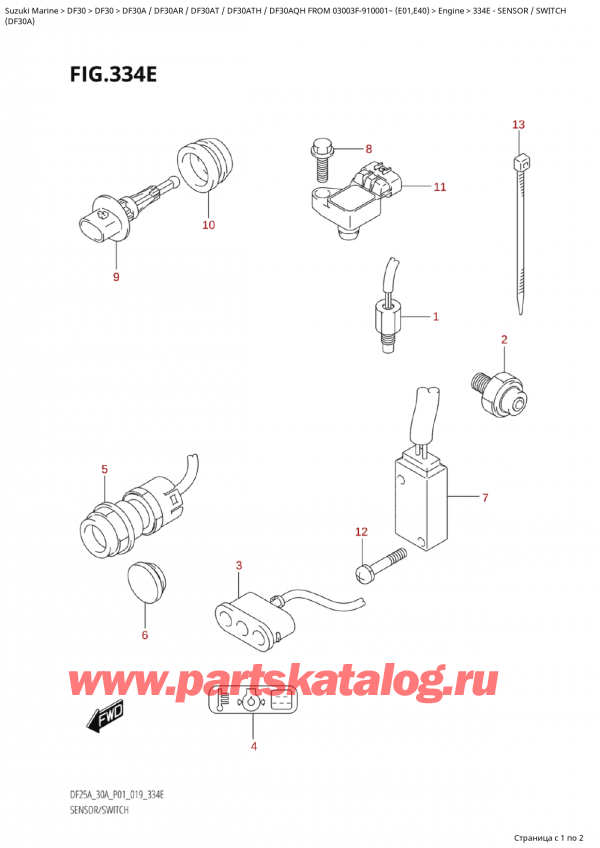   ,   , Suzuki Suzuki DF30A S / L 03003F-910001~ (E01 019)  2019 ,   