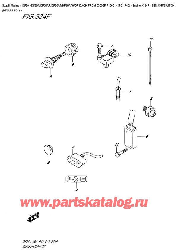   ,   , SUZUKI DF30A RS / RL FROM 03003F-710001~ (P01) , Sensor/switch  (Df30Ar  P01) -    (Df30Ar P01)