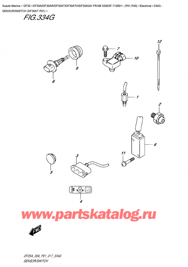  ,   , SUZUKI DF30A TS / TL FROM 03003F-710001~ (P01)   2017 , Sensor/switch  (Df30At  P01) -    (Df30At P01)