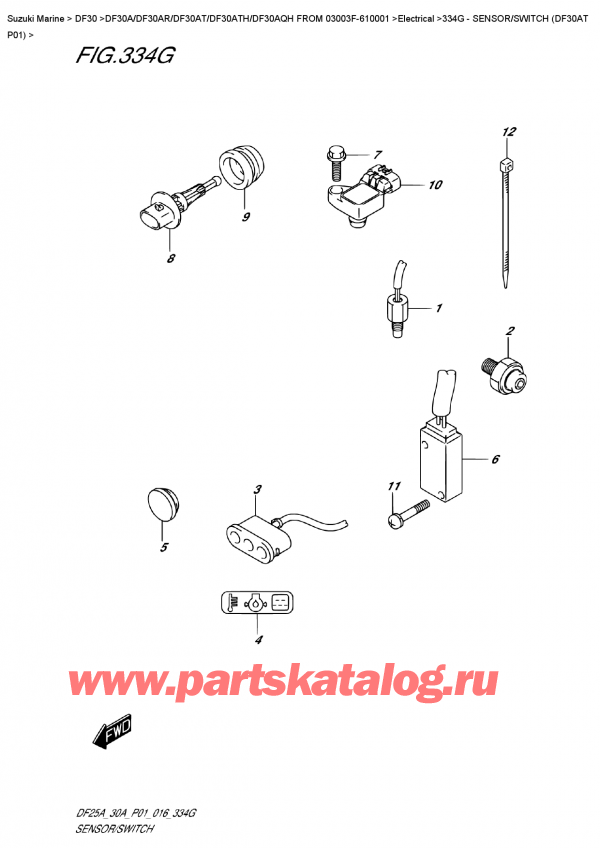 ,  , Suzuki Suzuki DF30A ATS / ATL FROM  03003F-610001  2016 , Sensor/switch  (Df30At  P01) /    (Df30At P01)