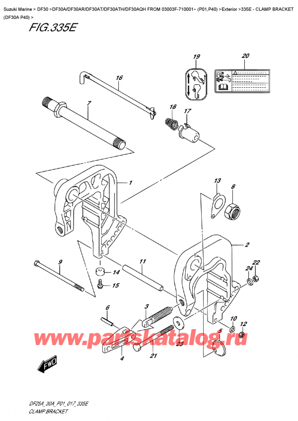 ,  , SUZUKI DF30A S FROM 03003F-710001~ (P01) ,   (Df30A P40)