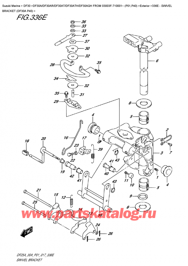   ,   , SUZUKI DF30A S FROM 03003F-710001~ (P01) ,   (Df30A P40) - Swivel  Bracket  (Df30A  P40)