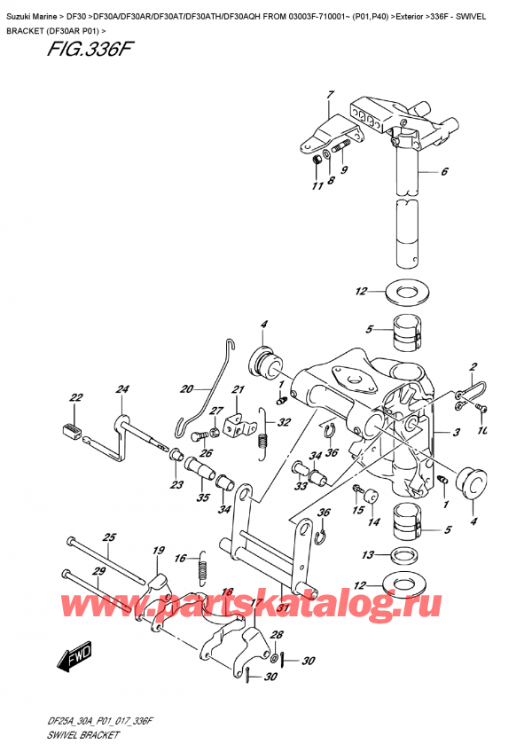 ,    , Suzuki DF30A RS / RL FROM 03003F-710001~ (P01)   2017 , Swivel  Bracket  (Df30Ar  P01)