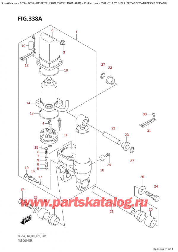 ��������� ������������ ��������, �� �����, Suzuki Suzuki DF30A TS / TL FROM 03003F-140001~  (P01 021), ������� ������� (Df25At, Df25Ath, Df30At, Df30Ath)