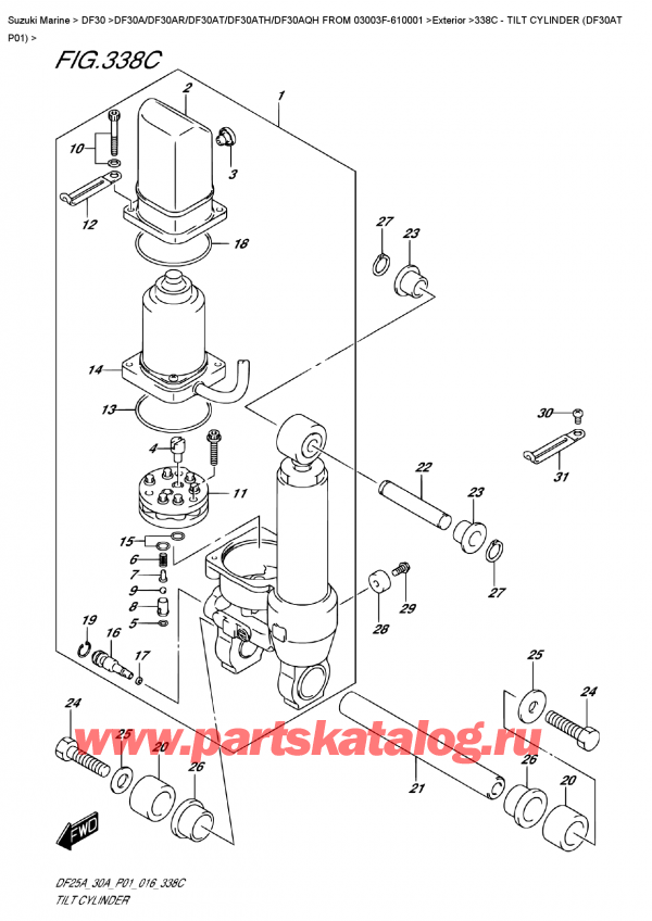 ,    , Suzuki Suzuki DF30A ATS / ATL FROM  03003F-610001  2016 , Tilt  Cylinder  (Df30At  P01)