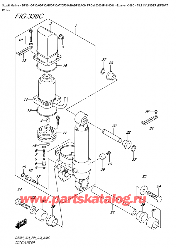  ,  , SUZUKI Suzuki DF30A ATS / ATL FROM  03003F-610001, Tilt  Cylinder  (Df30At  P01)