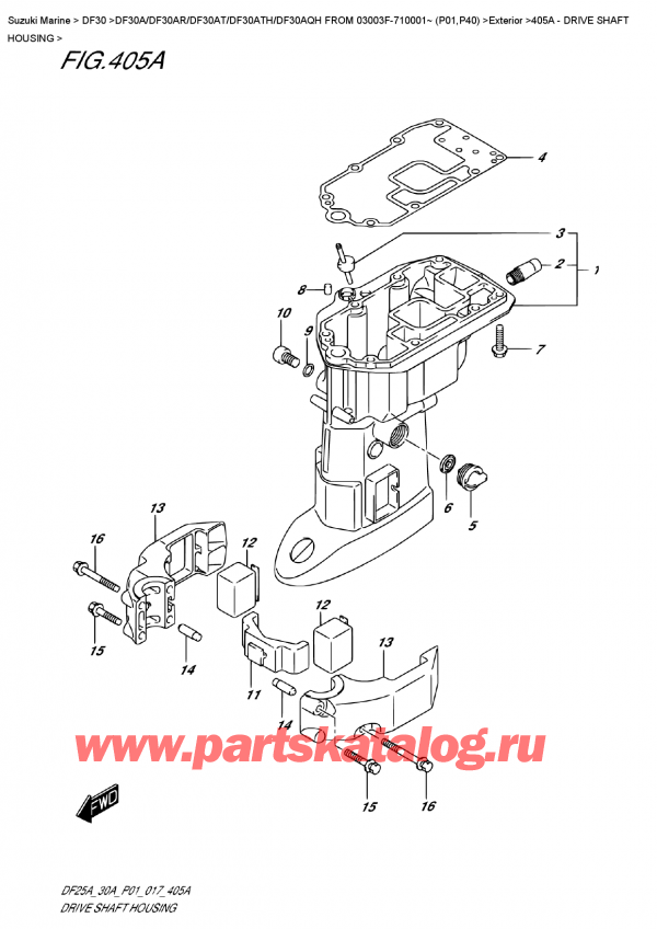   ,  , Suzuki DF30A S FROM 03003F-710001~ (P01) , Drive  Shaft  Housing