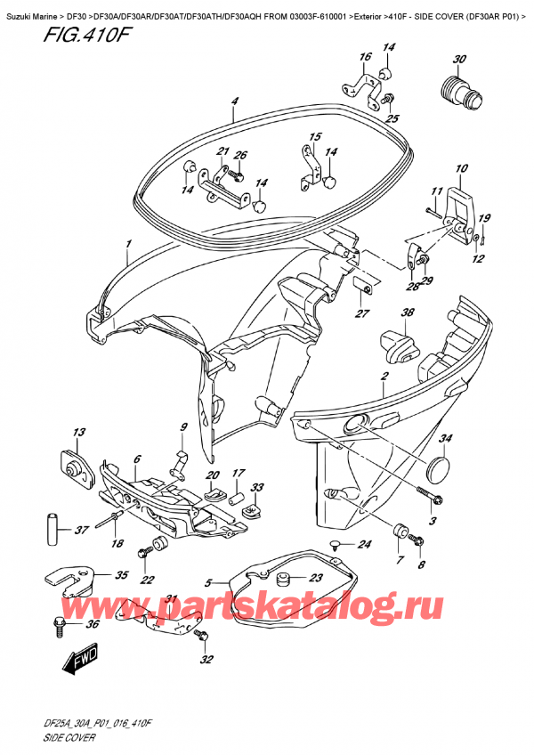  ,   , Suzuki DF30A ARS / ARL FROM 03003F-610001 P01 2016, Side  Cover  (Df30Ar  P01)