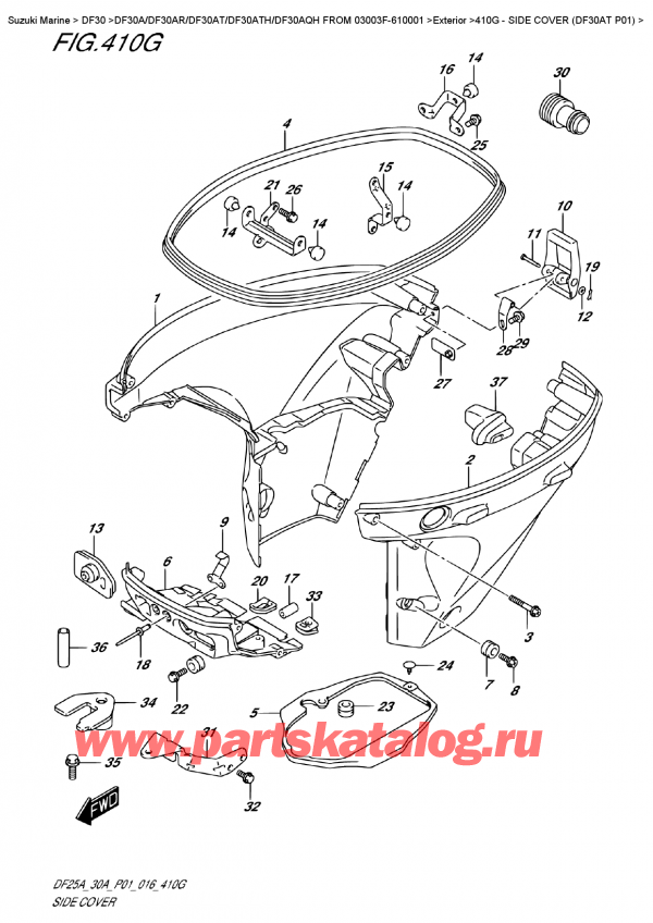   ,  , Suzuki Suzuki DF30A ATS / ATL FROM  03003F-610001  2016 , Side  Cover  (Df30At  P01)