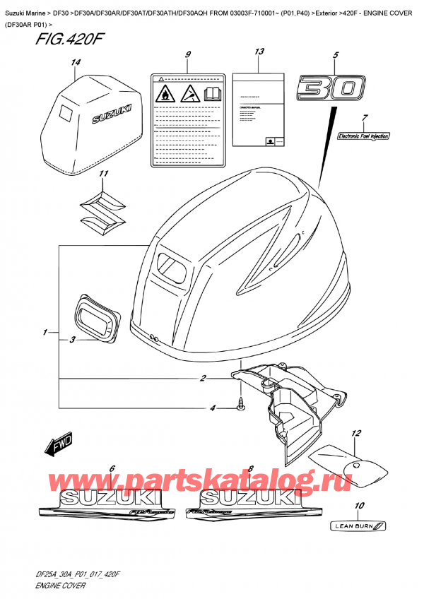  ,   , Suzuki DF30A RS / RL FROM 03003F-710001~ (P01) ,   () (Df30Ar P01) - Engine  Cover  (Df30Ar  P01)