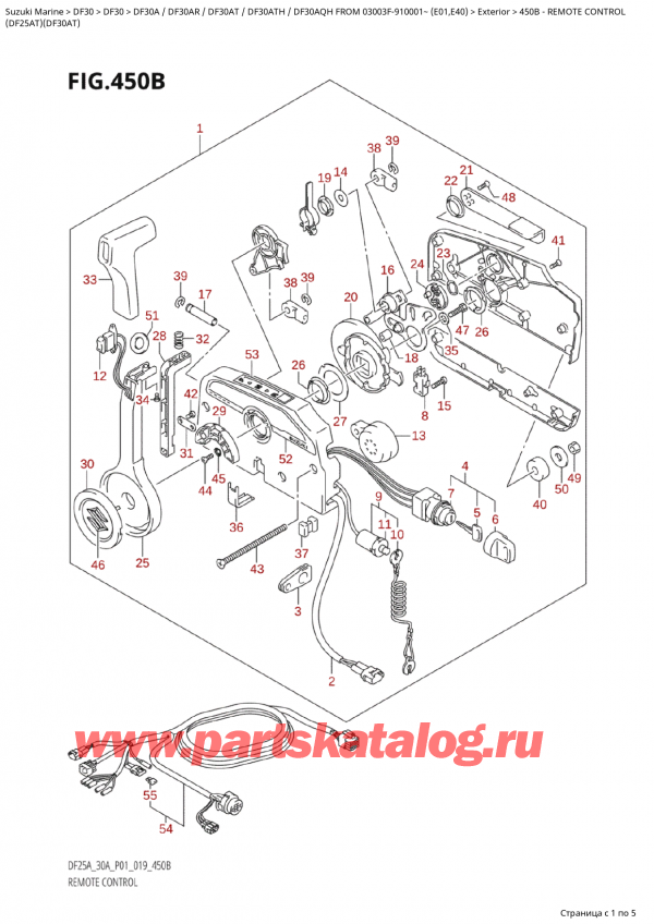  ,   , SUZUKI Suzuki DF30A TS / TL FROM  03003F-910001~ (E01 019)  2019 , Remote Control -  