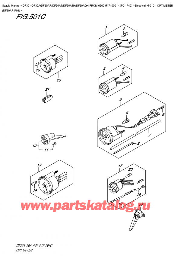   ,   , SUZUKI DF30A RS / RL FROM 03003F-710001~ (P01)   2017 , :  (Df30Ar P01) - Opt:meter  (Df30Ar  P01)
