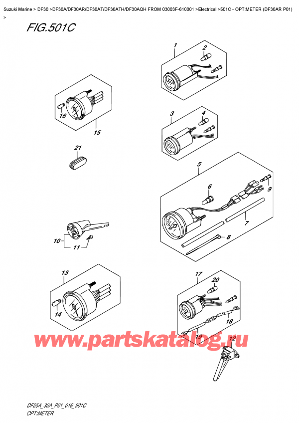  , , Suzuki DF30A ARS / ARL FROM 03003F-610001 P01 2016, Opt:meter  (Df30Ar  P01)