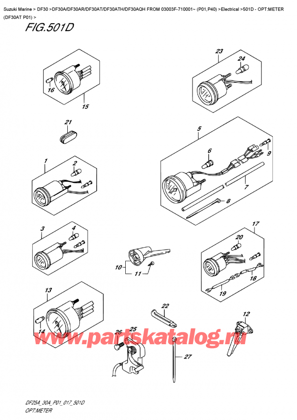  ,    , Suzuki DF30A TS / TL FROM 03003F-710001~ (P01)   2017 , :  (Df30At P01)