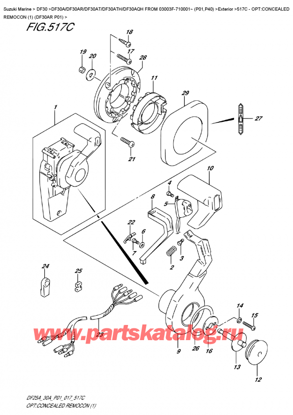  ,   , Suzuki DF30A RS / RL FROM 03003F-710001~ (P01) , Opt:concealed  Remocon  (1)  (Df30Ar  P01)