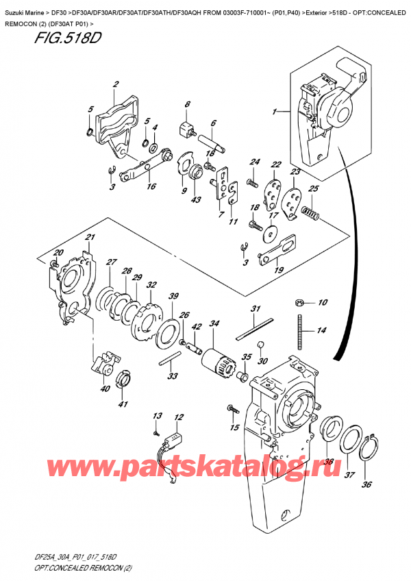  ,    , Suzuki DF30A TS / TL FROM 03003F-710001~ (P01) , :  ,   (2) (Df30At P01) / Opt:concealed  Remocon  (2)  (Df30At  P01)