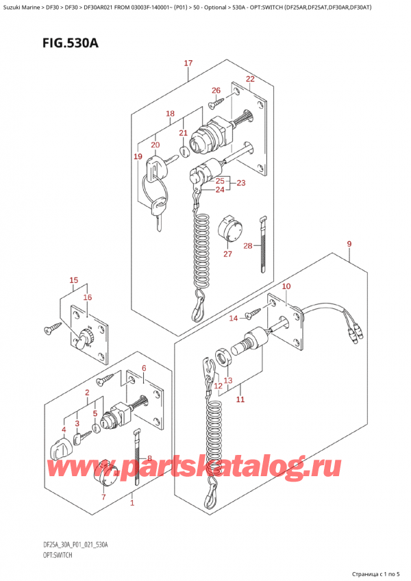  ,    , Suzuki Suzuki DF30A RS / RL FROM 03003F-140001~  (P01 021)  2021 , Opt:switch  (Df25Ar,Df25At,Df30Ar,Df30At) / :  (Df25Ar, Df25At, Df30Ar, Df30At)