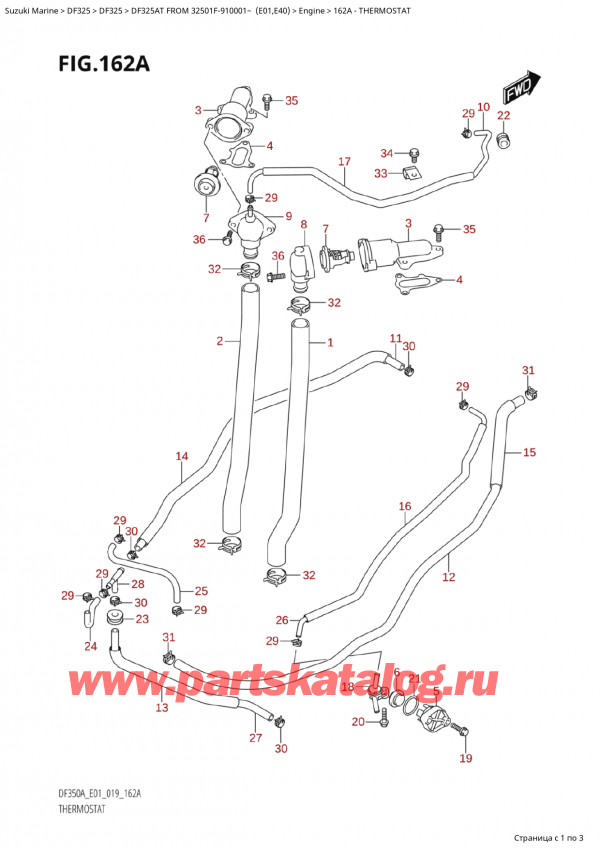 ,   , Suzuki  DF325AT X/XX FROM 32501F-910001~  (E01), Thermostat - 