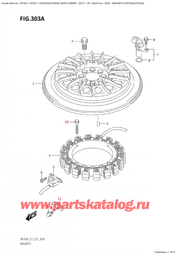 ,   , Suzuki Suzuki DF325AP X /XX FROM 32501F-040001~  (E01 020), Magneto (Df350A,Df325A)
