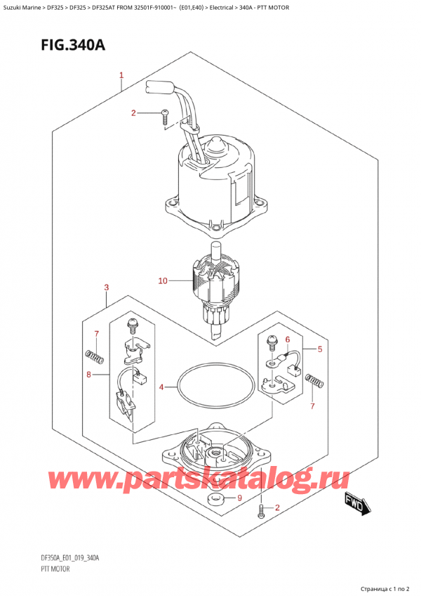  ,   , Suzuki  DF325AT X/XX FROM 32501F-910001~  (E01), Ptt Motor /  