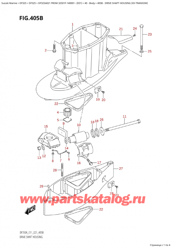 ,   , Suzuki  Suzuki DF325A TX/TXX FROM 32501F-140001~  (E01 A021), Drive Shaft Housing (XxTransom)