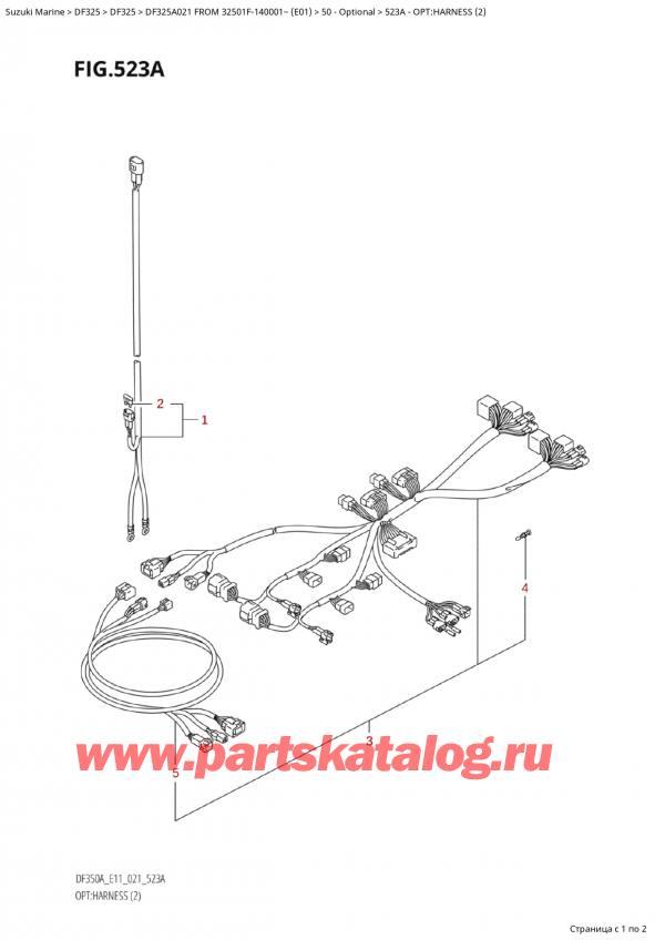  ,  , SUZUKI  Suzuki DF325A TX/TXX FROM 32501F-140001~  (E01 A021)  2021 , :   (2) - Opt:harness (2)