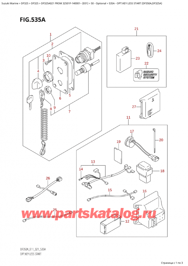 ,   , Suzuki  Suzuki DF325A TX/TXX FROM 32501F-140001~  (E01 A021)  2021 , Opt:key Less  Start (Df350A,Df325A) / :  Less Start (Df350A, Df325A)