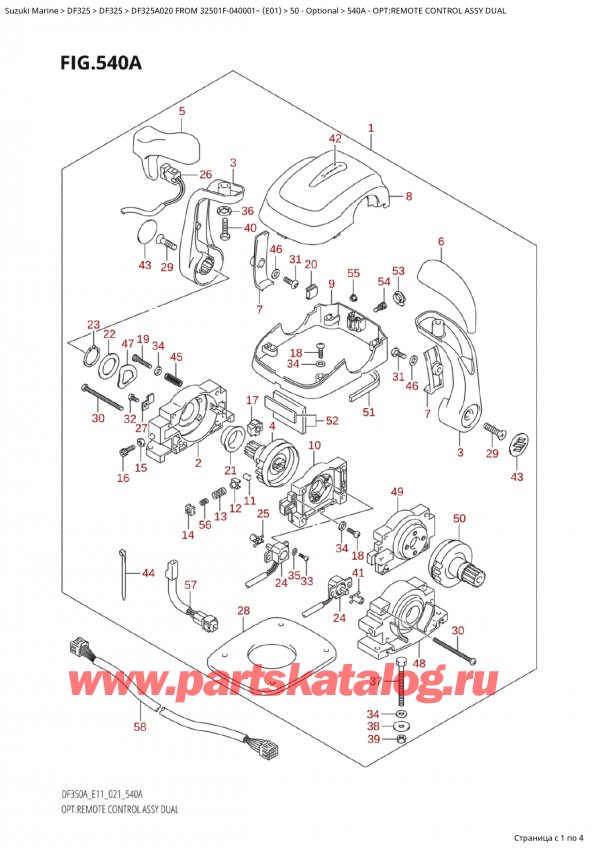  ,   , Suzuki Suzuki DF325AP X /XX FROM 32501F-040001~  (E01 020), Opt:remote Control Assy Dual - :     Dual