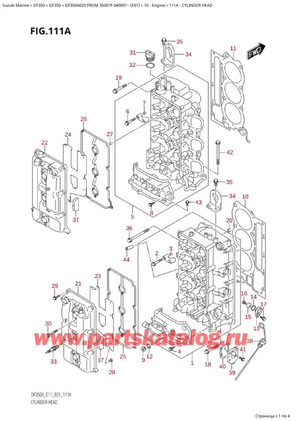   ,   , Suzuki Suzuki DF350AP X / XX FROM 35001F-040001~  (E01 020)  2020 , Cylinder Head -   