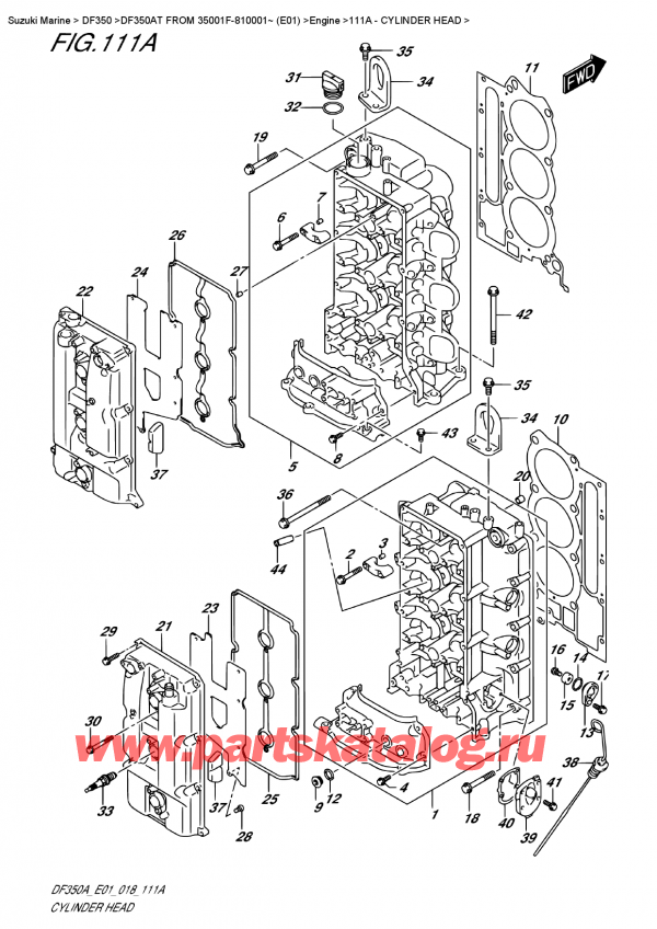  ,   , Suzuki DF350A TX / TXX FROM 35001F-810001~ (E01)  2018 , Cylinder Head