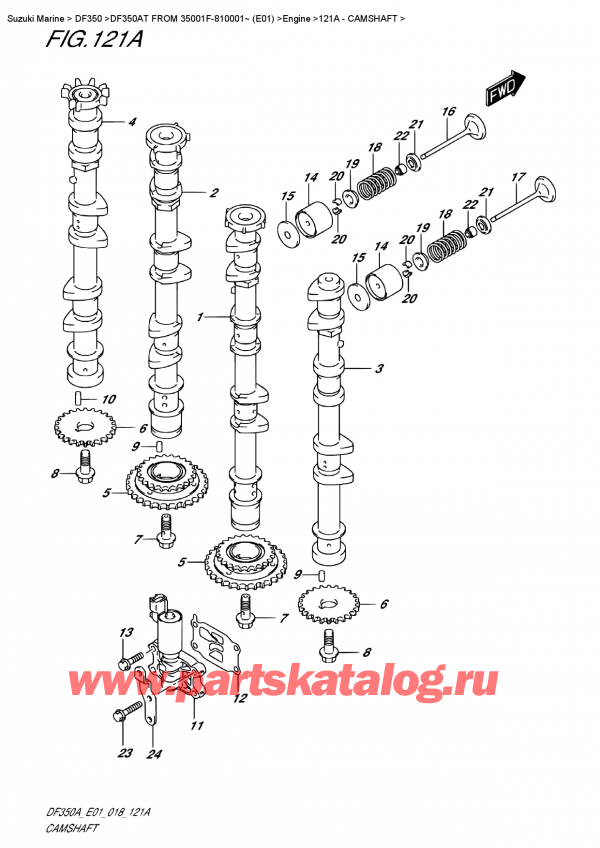  ,   , Suzuki DF350A TX / TXX FROM 35001F-810001~ (E01),   / Camshaft