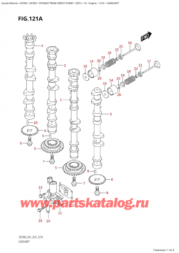 ������ �������������, �� ��������� ���������, Suzuki Suzuki DF350A TX / TXX FROM 35001F-910001~  (E01 019), ����������������� ���