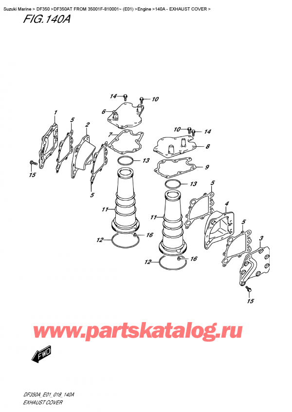  ,  , Suzuki DF350A TX / TXX FROM 35001F-810001~ (E01), Exhaust Cover /   